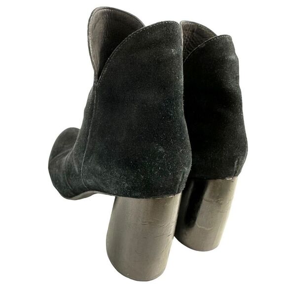 Calleen Cordero Black Suede Chunky Heel Ankle Boots , size 10 - Picture 6 of 16